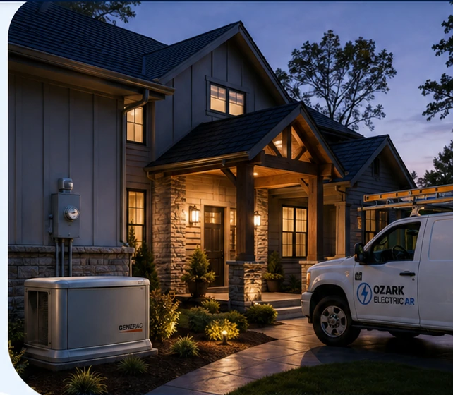 Residential home with professional exterior electrical work and lighting