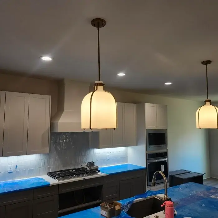 Kitchen pendant and recessed lighting installation